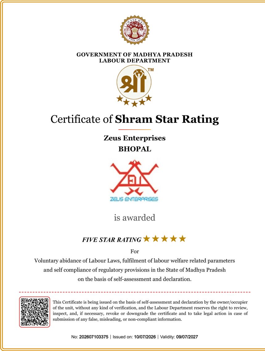 Five-Star Shram Star Rating certificate